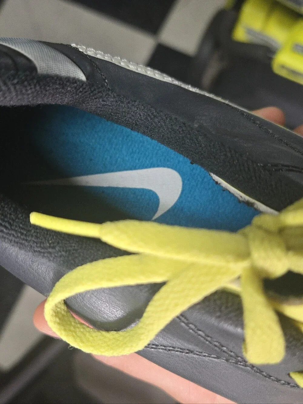 Nike Tiempo Legend Black with White accents and Neon Yellow 8.5